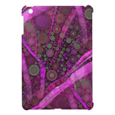 Pretty Purple Abstract Concentric Circles Mosaic iPad Mini Covers