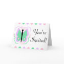 Pretty Purple And Cyan Butterfly Baby Shower Invitation
