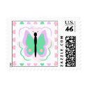 Pretty Purple And Cyan Butterfly Postage Stamp