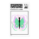 Pretty Purple And Cyan Butterfly Postage Stamp