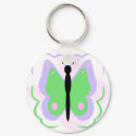 Pretty Purple And Green Butterfly Keychain