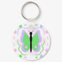 Pretty Purple And Green Butterfly Keychain