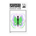 Pretty Purple And Green Butterfly Postage Stamp