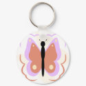 Pretty Purple And Orange Butterfly Keychain