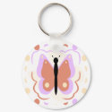 Pretty Purple And Orange Butterfly Keychain