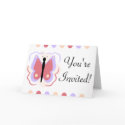 Pretty Purple And Pink Butterfly Baby Shower Invitation