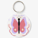 Pretty Purple And Pink Butterfly Keychain