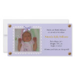 Pretty Purple Baby Announcement Personalized Photo Card