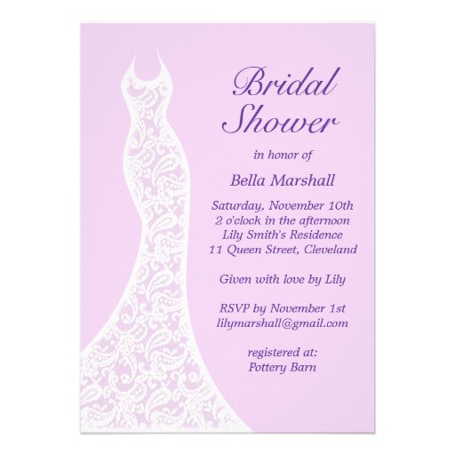 Pretty Purple Bridal Shower Invitation