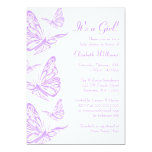 Pretty Purple Butterfly Baby Shower Invitations