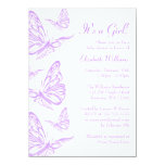 Pretty Purple Butterfly Baby Shower Invitations