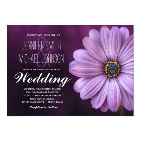 Pretty Purple Daisy Flower Wedding Invitations