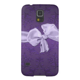 Pretty Purple Damask Samsung Galaxy S5 Phone Case Case For Galaxy S5