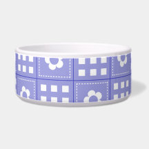 Pretty Purple Flower Patchwork Quilt Pattern Pet Bowl
