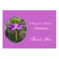 Pretty  purple flower wedding favor thank you business card template