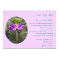 Pretty purple garden flower wedding invitations custom announcement