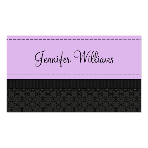 Pretty Purple Label Ribbon Business Cards (front side)
