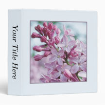 Pretty Purple Lilacs 3 Ring Binder