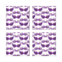 Pretty Purple Masquerade Masks Mardi Gras Canvas Prints