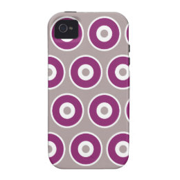Pretty Purple Mauve Concentric Circles Pattern Vibe iPhone 4 Cases
