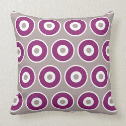 Pretty Purple Mauve Concentric Circles Pattern Throw Pillow