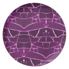 Pretty Purple Mosaic Tiles Girly Pattern Party Plates