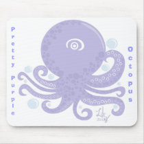 Pretty Purple Octopus Mousepad by elledeegee Pretty Purple Octopus Mousepad
