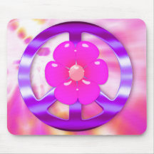 Pretty Purple Peace Sign Mousepads