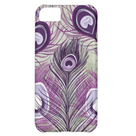 Pretty Purple Peacock Feathers Elegant Design iPhone 5C Case