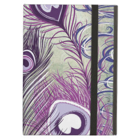 Pretty Purple Peacock Feathers Elegant Design iPad Covers