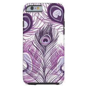 Pretty Purple Peacock Feathers iPhone 6 Case