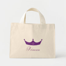 Pretty Purple Princess Crown Custom Tote Bag