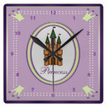Pretty Purple Princess Crowns & Castle Wallclocks