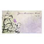 Pretty Purple Silhouette Butterfly and Vines Business Card