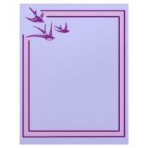 Pretty Purple Swallows on Stationery letterhead