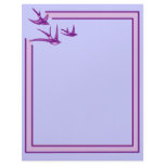 Pretty Purple Swallows on Stationery Customized Letterhead
