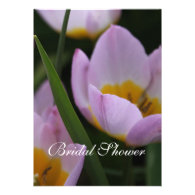 Pretty purple tulip flower bridal shower personalized invitation