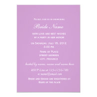 Pretty purple tulip flower bridal shower personalized invitation