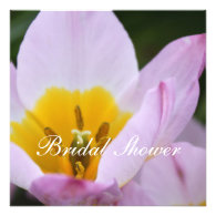 Pretty purple tulip flower bridal shower custom invitations