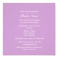 Pretty purple tulip flower bridal shower custom invitations