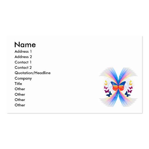 pretty rainbow butterflies swirl design business cards