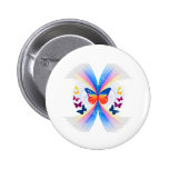 pretty rainbow butterflies swirl design pinback buttons