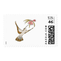 pretty realistic hummingbird postage stamp