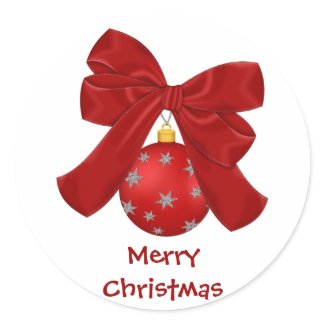 Pretty Red and Silver Ornament Stickers sticker