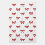 Pretty red bow pattern. kitchen towel