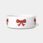 Pretty red bow pattern. cat bowl