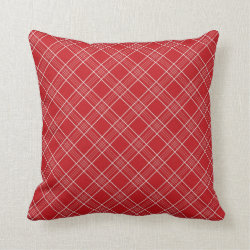 Pretty Red White Stripes Plaid Pattern Gifts Throw Pillow