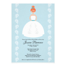 Pretty Redhead Bridal Shower Invitations