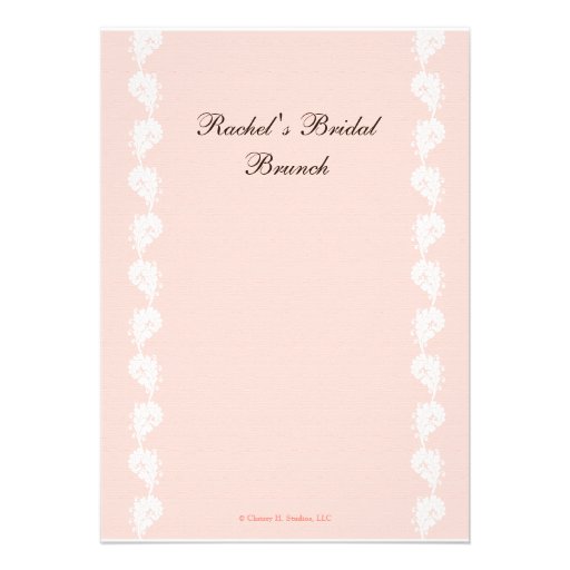 Pretty Redhead Bridal Shower Pink Invitations
