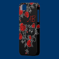 pretty roses iphone 5 case cover + your initials casemate cases